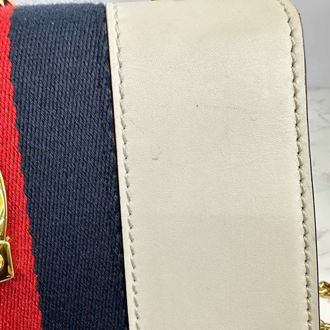 Gucci Sylvie Mini White Chain Bag