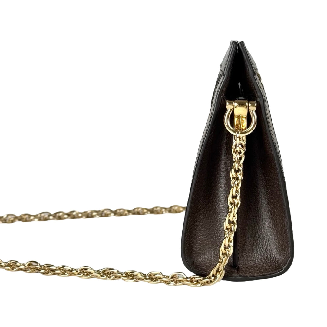Pre-owned Gucci Ophidia Medium Chain Bag in Brown, Beige, Red, Green Canvas, Calfskin - photo 4