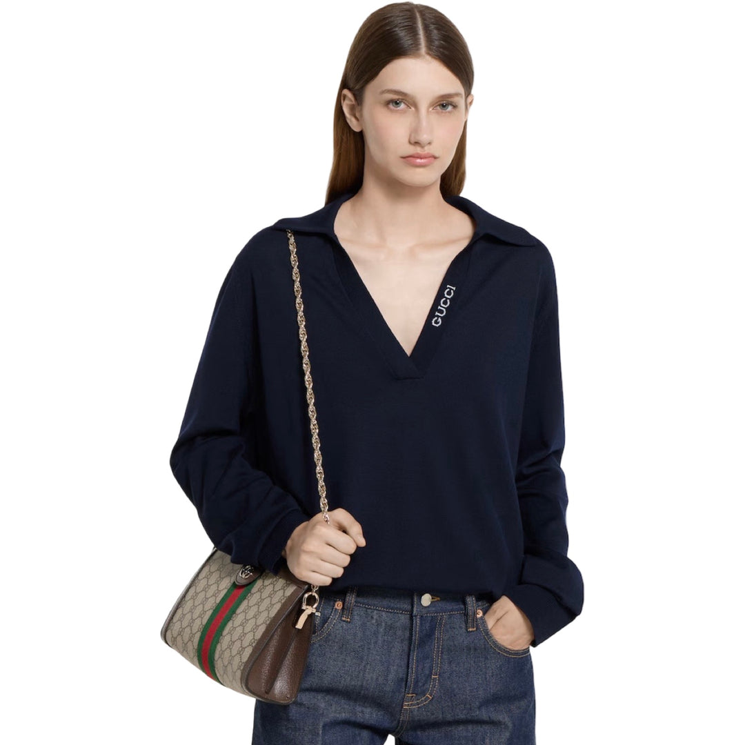 Pre-owned Gucci Ophidia Medium Chain Bag in Brown, Beige, Red, Green Canvas, Calfskin - photo 9