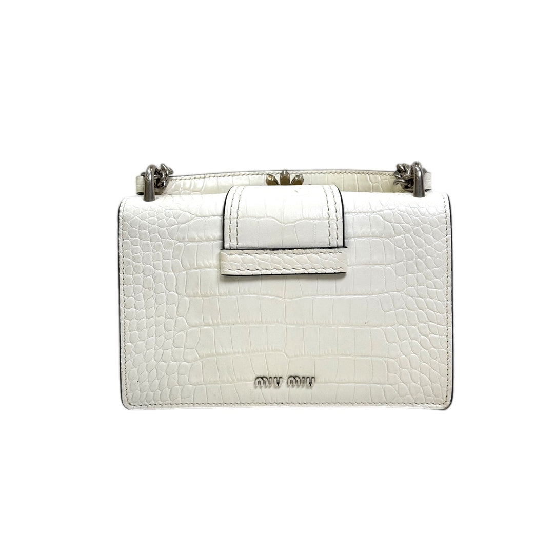 Miumiu White Crystal Miu Lady Bag