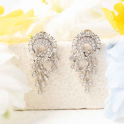 Natural White Diamond Pear Tassels Earrings D1.00ct,18K