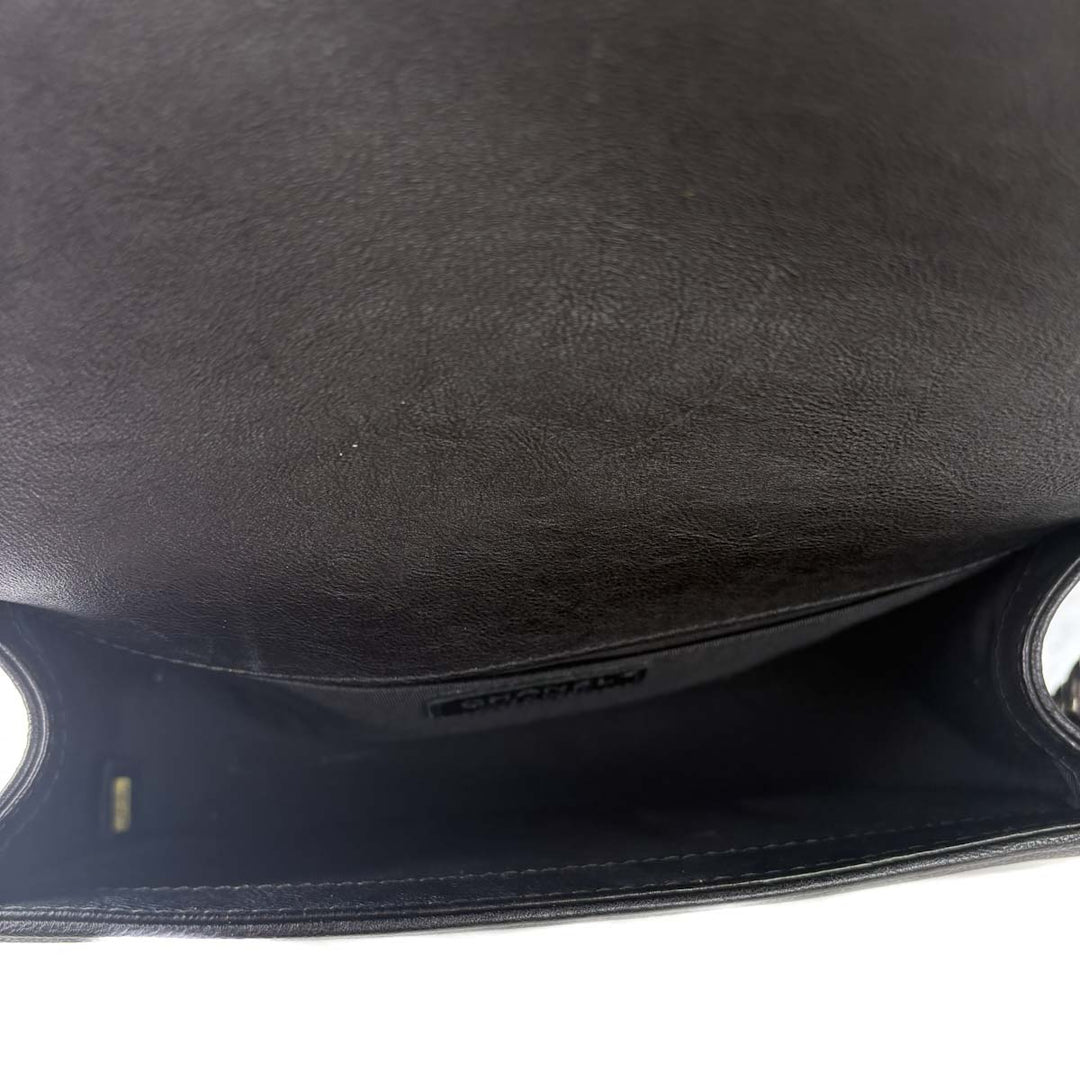 Chanel Leboy  Medium Bag With Top Handle Black Calfskin
