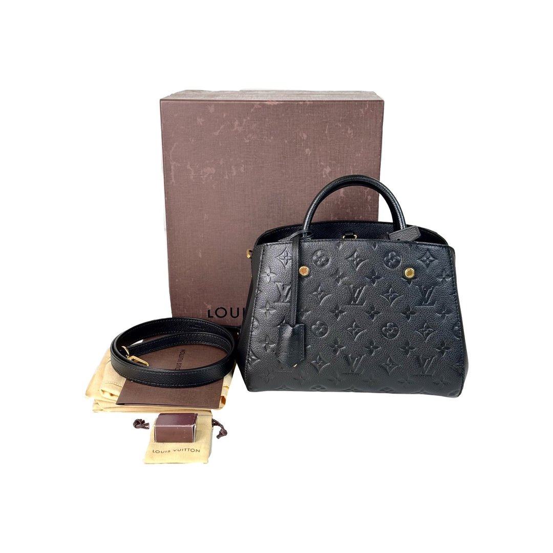 Louis Vuitton Montaigne Black Calfskin PM Bags