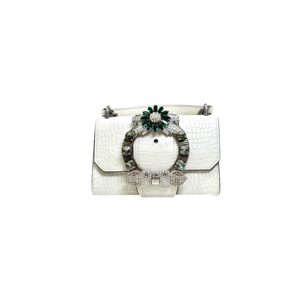 Miumiu White Crystal Miu Lady Bag
