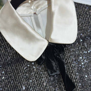 MiuMiu Sleeveless Blouse Polyester With Black Sequins On Mesh Fabric #38