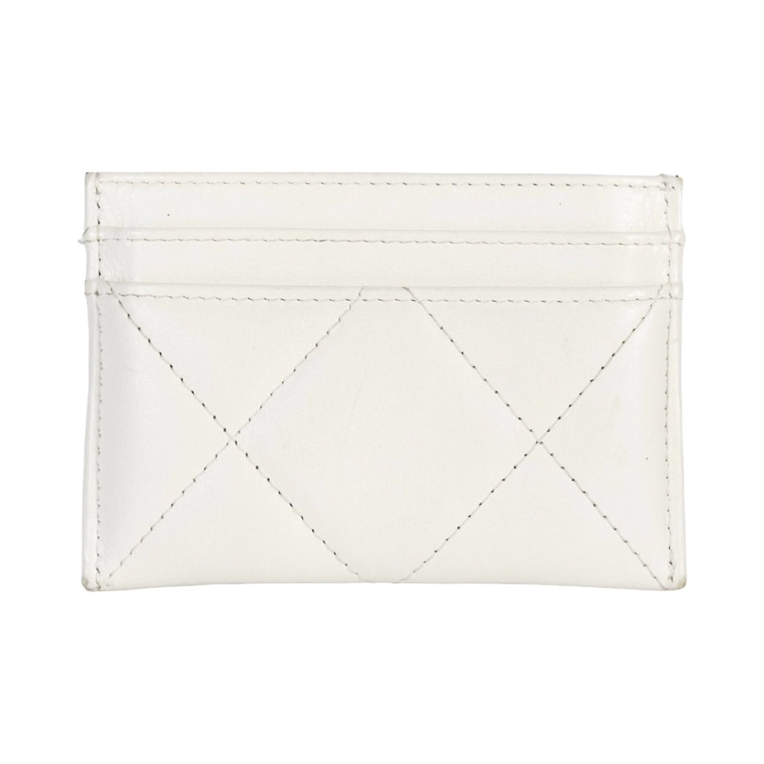 Chanel 19 Quilted White Cardholder