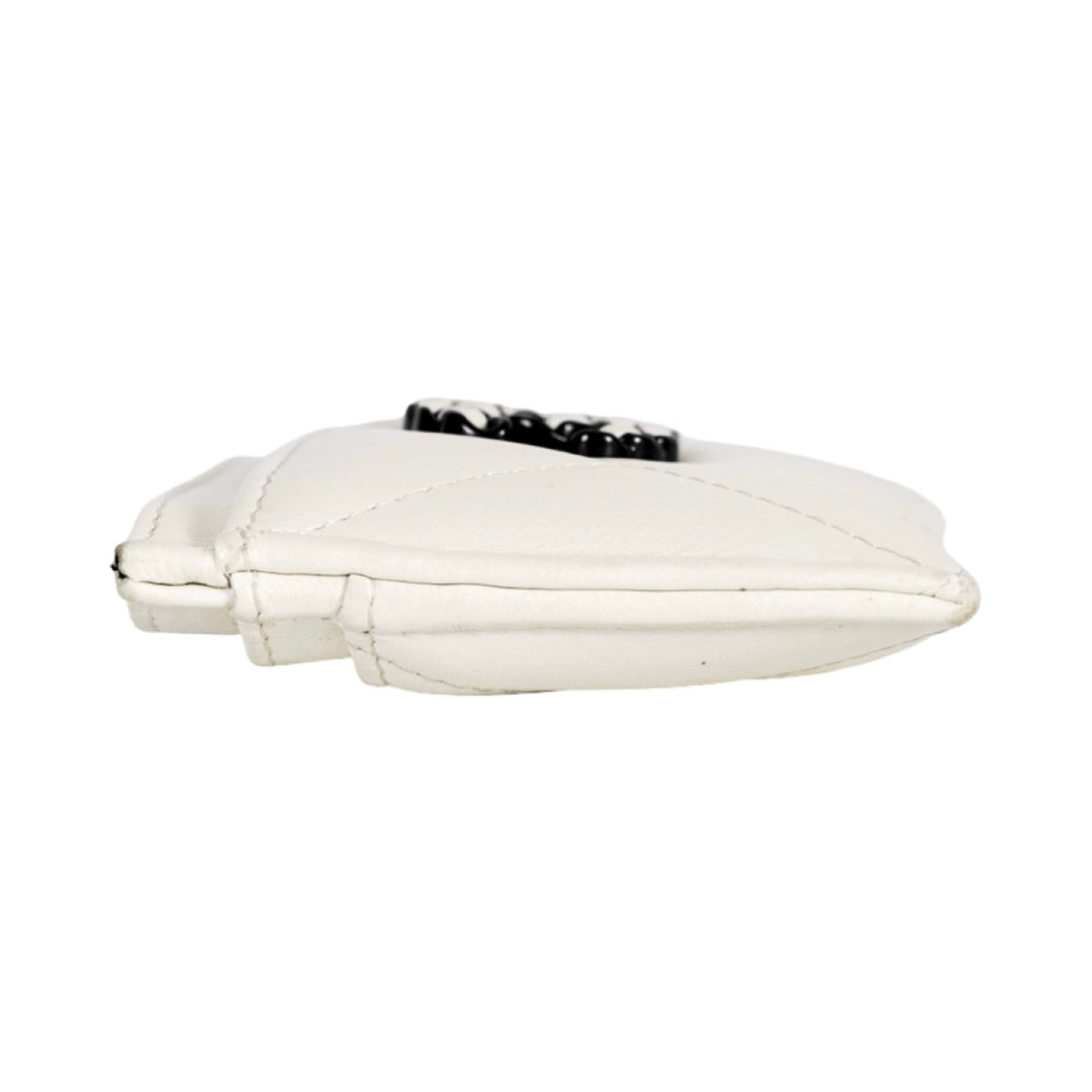Chanel 19 Quilted White Cardholder