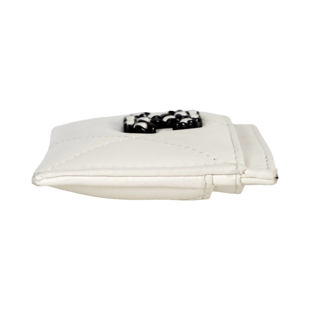 Chanel 19 Quilted White Cardholder