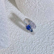 Natural Sri Lanka Blue Sapphire Stone Ring 0.37ct, Diamond 0.18ct. Platinum Pt900
