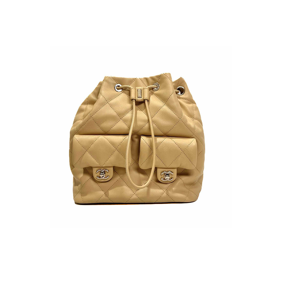 Chanel Yellow 23B Drawstring Backpack