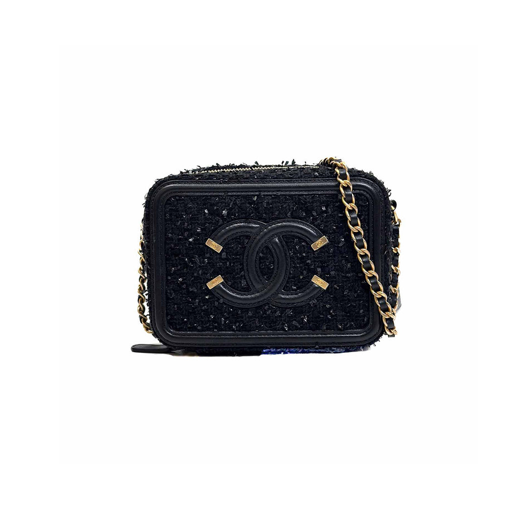 Chanel Quilted Tweed Filigree Camera Bag