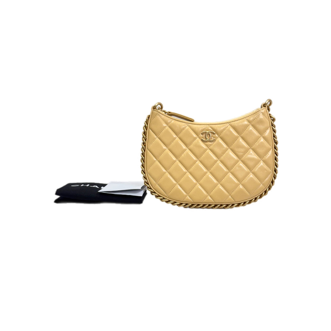 Chanel Yellow Chain Hobo Bag