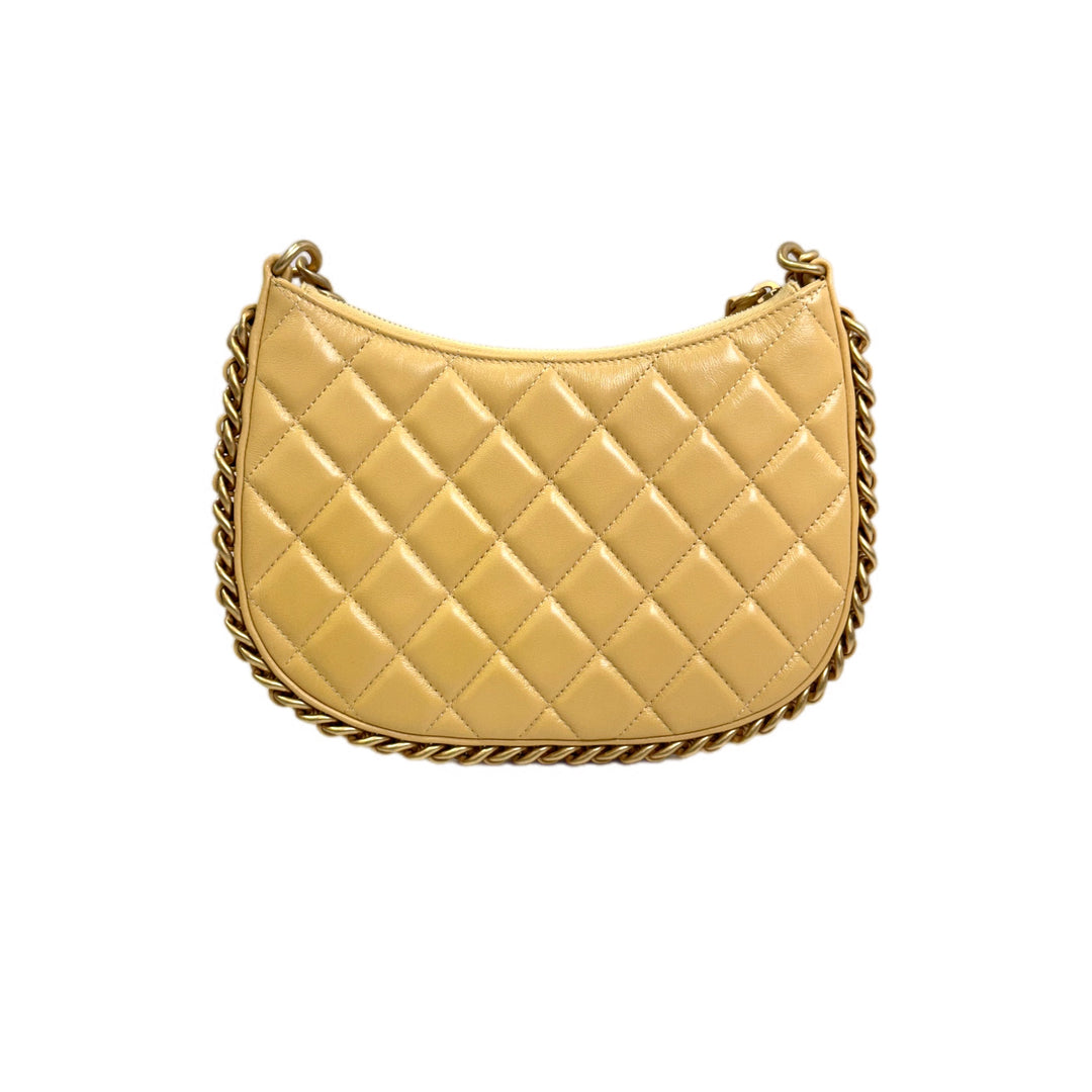 Chanel Yellow Chain Hobo Bag
