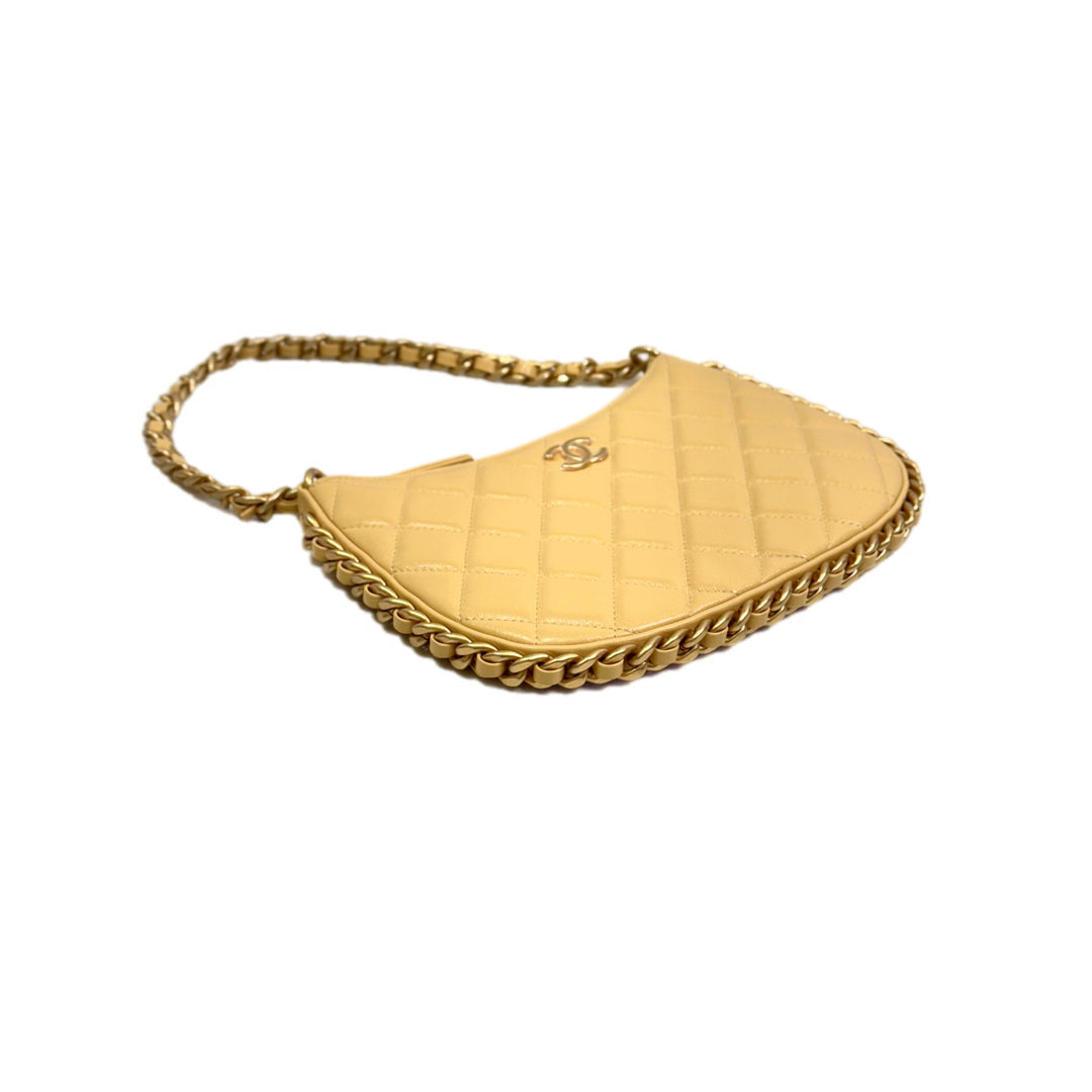 Chanel Yellow Chain Hobo Bag