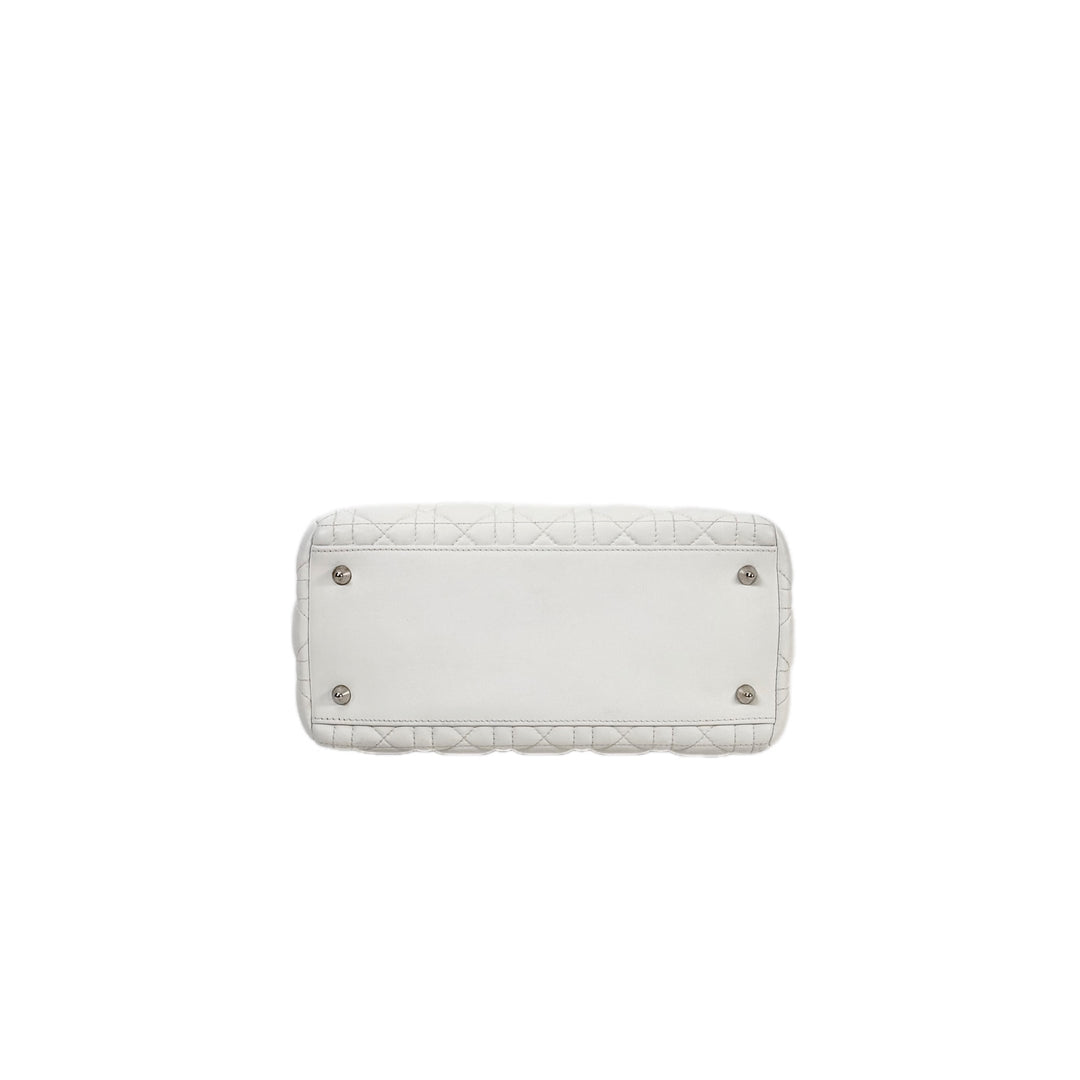 Dior Lady Dior Medium Bag White Lambskin