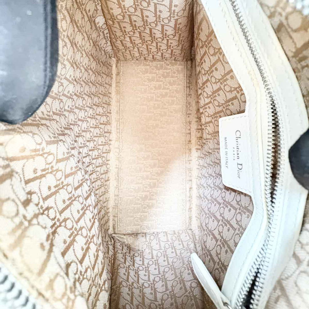 Dior Lady Dior Medium Bag White Lambskin