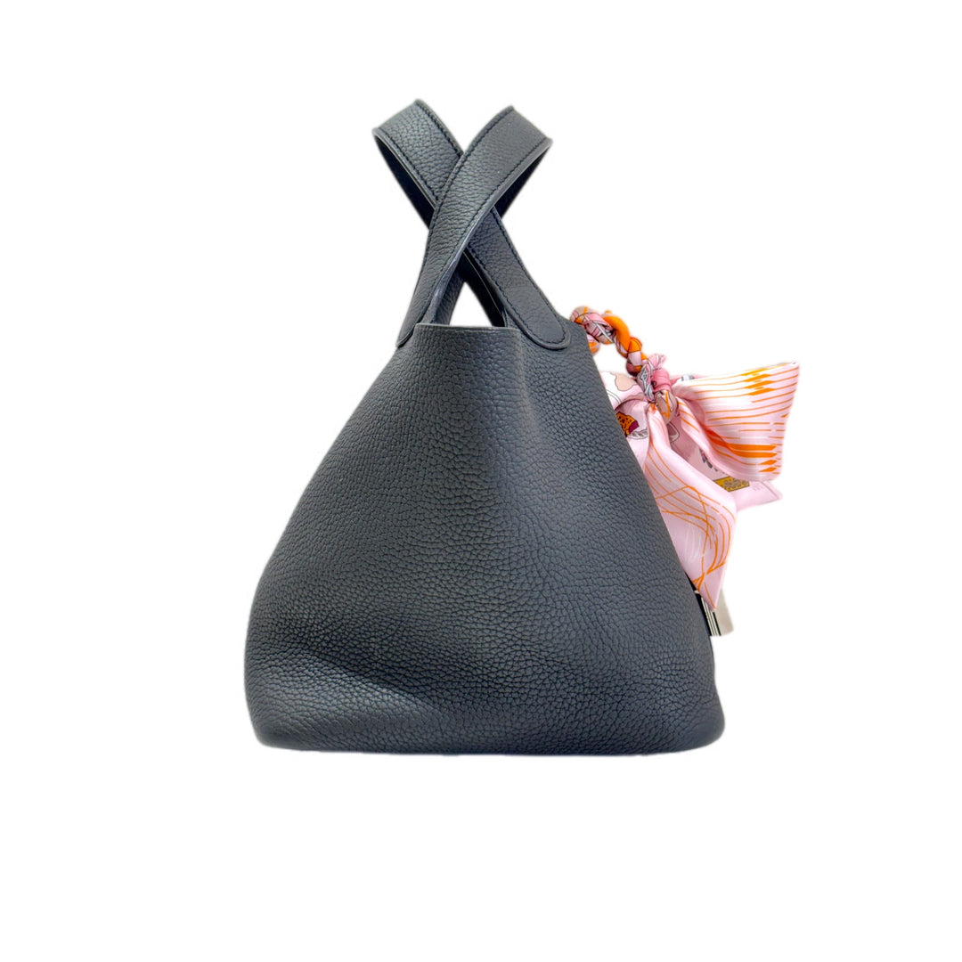 Hermes Picotin 18 Black TC Leather Bag
