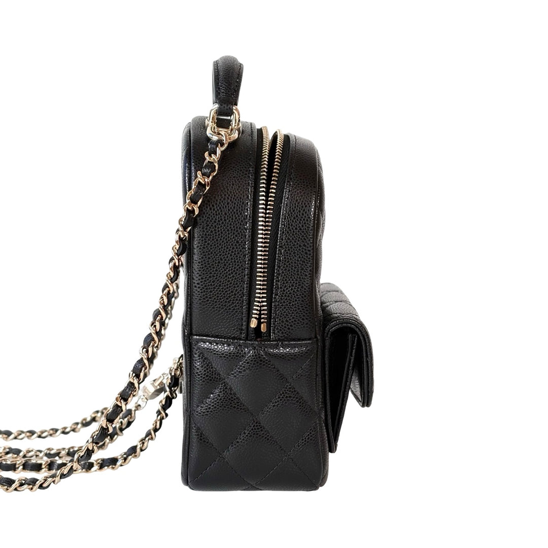 Chanel Black Caviar Mini Backpack Bag