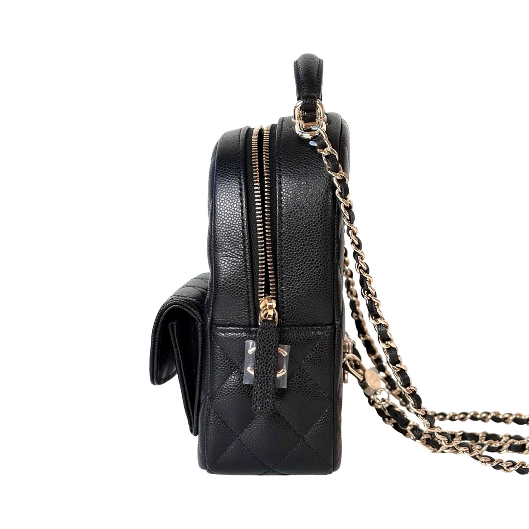 Chanel Black Caviar Mini Backpack Bag