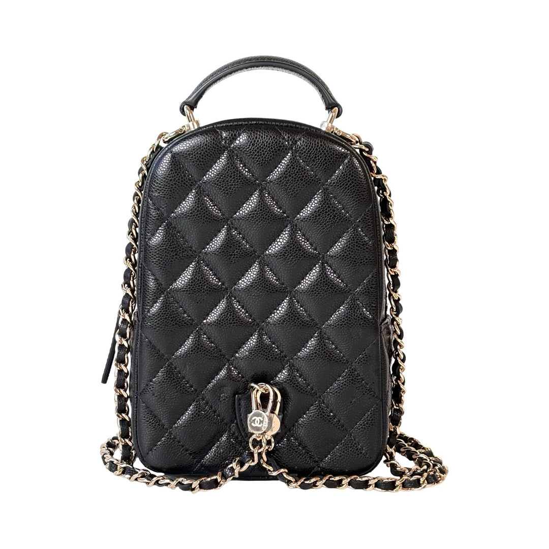 Chanel Black Caviar Mini Backpack Bag