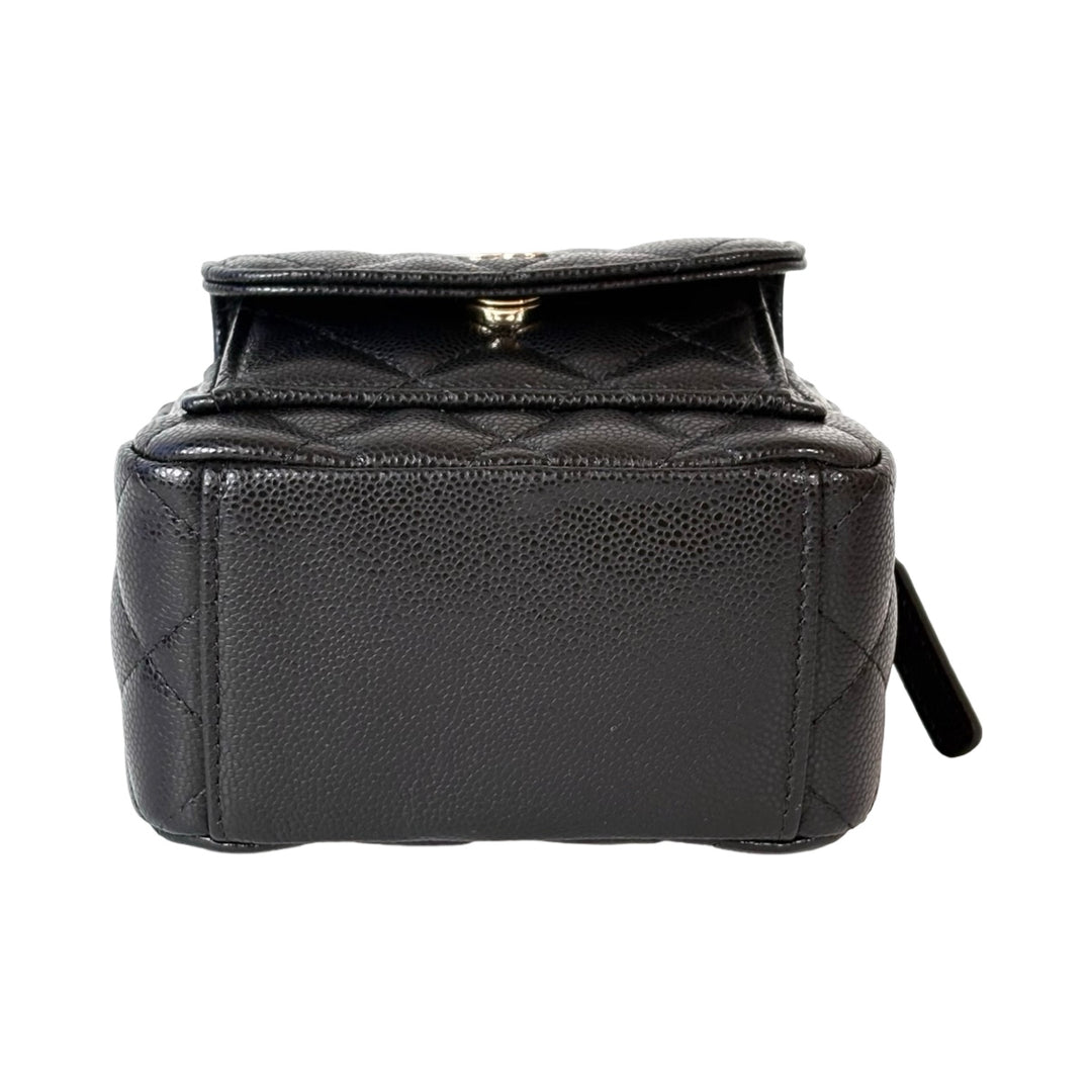 Chanel Black Caviar Mini Backpack Bag