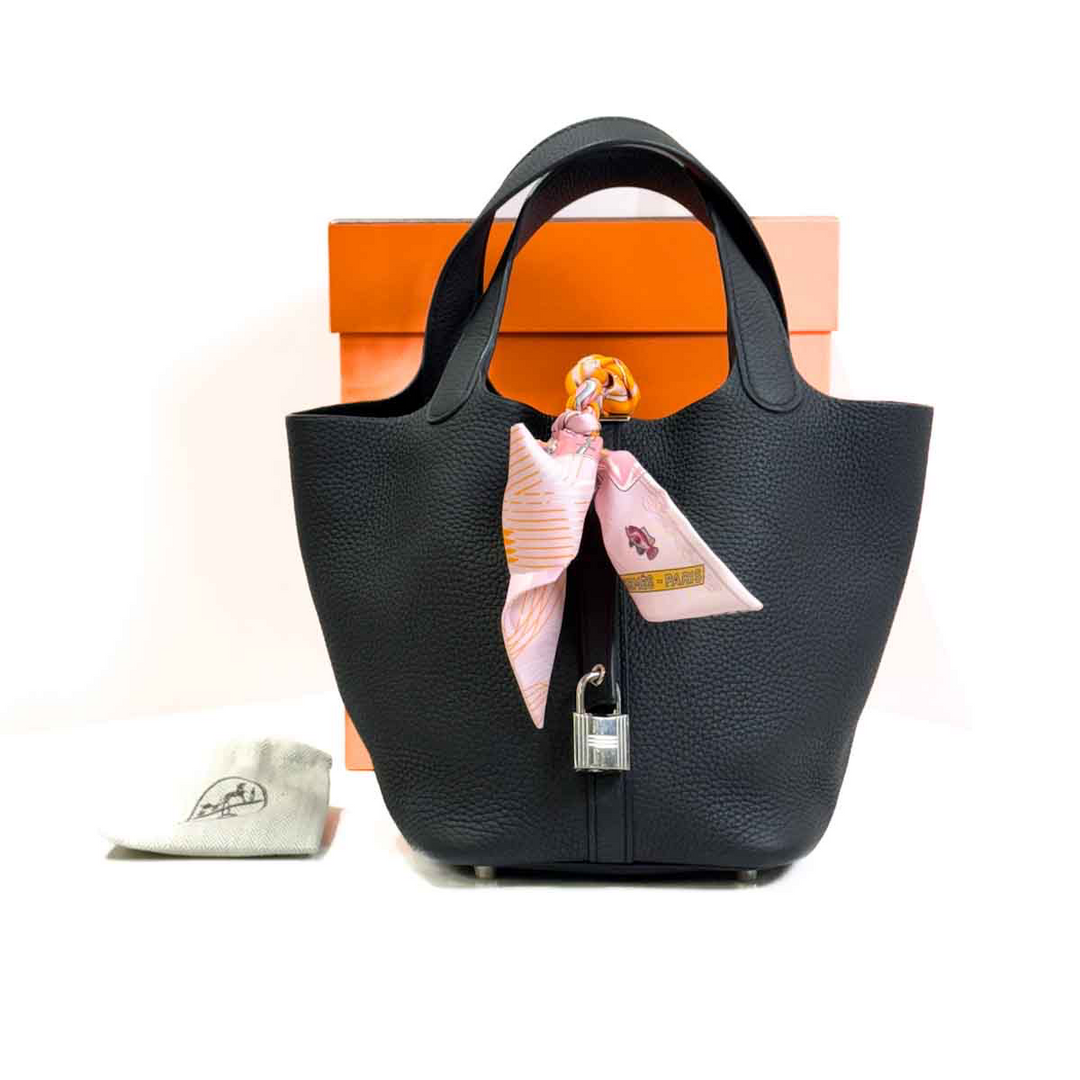 Hermes Picotin 18 Black TC Leather Bag