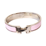 Pre-owned Hermes H Clic Jewelry Bracelet Pink Silver in Palladium Plated Metal - photo 2