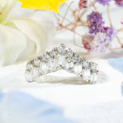 Natural White Diamond V-shaped Eternity Ring D0.86ct,Pt