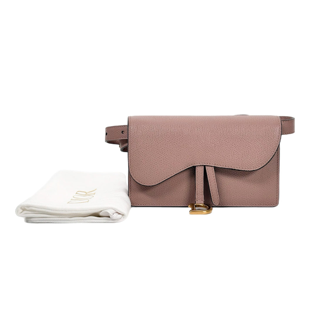 Dior Rose Pink Saddle Belt Pouch Bag
