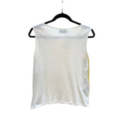 Prada Sleeveless Top With Yellow Sequined Silk/Cotton Size 42#
