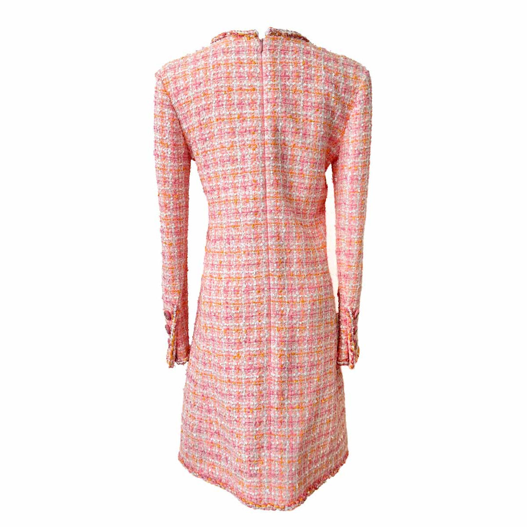Chanel 19C Fantasy Pink Tweed Dress #36