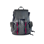 Pre-owned Gucci GG Supreme Backpack Black Bag in Canvas, Calfskin