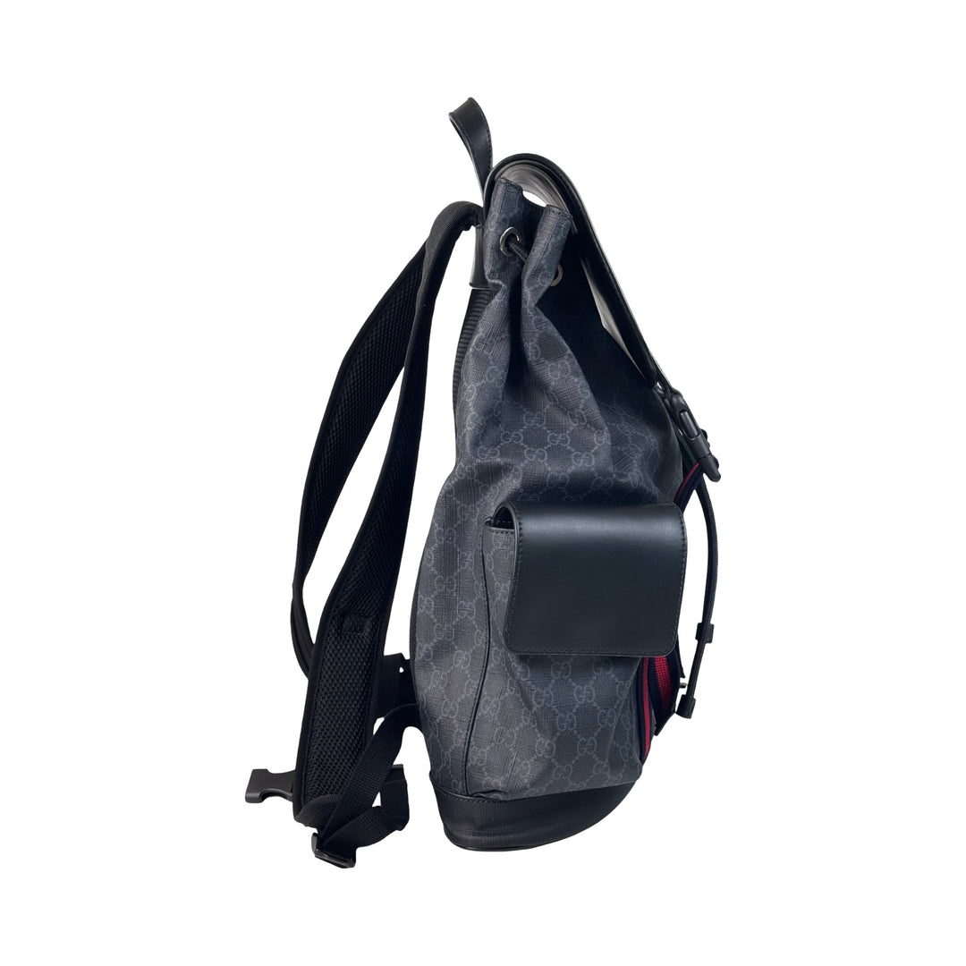Pre-owned Gucci GG Supreme Backpack Black Bag in Canvas, Calfskin - photo 3