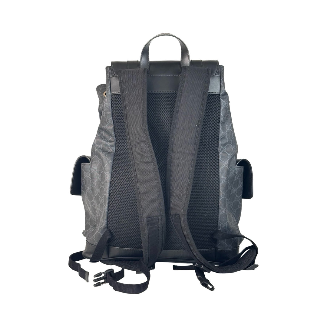 Pre-owned Gucci GG Supreme Backpack Black Bag in Canvas, Calfskin - photo 2