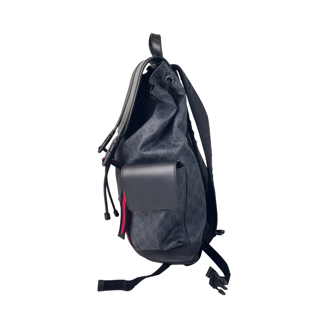 Pre-owned Gucci GG Supreme Backpack Black Bag in Canvas, Calfskin - photo 4