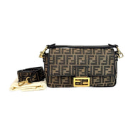 Fendi Baguette Fabric Brown Bag