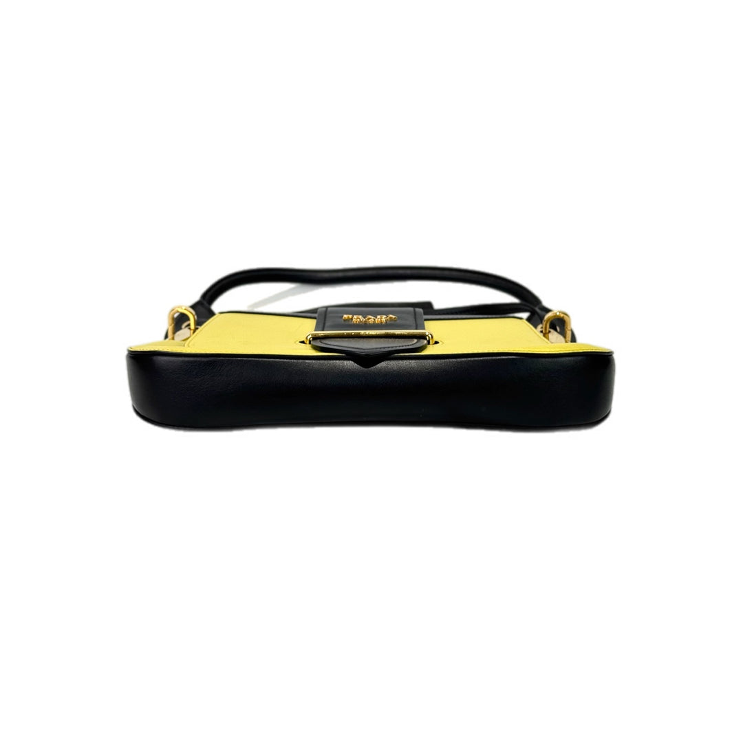 Prada City Calf Yellow Hobo Bag