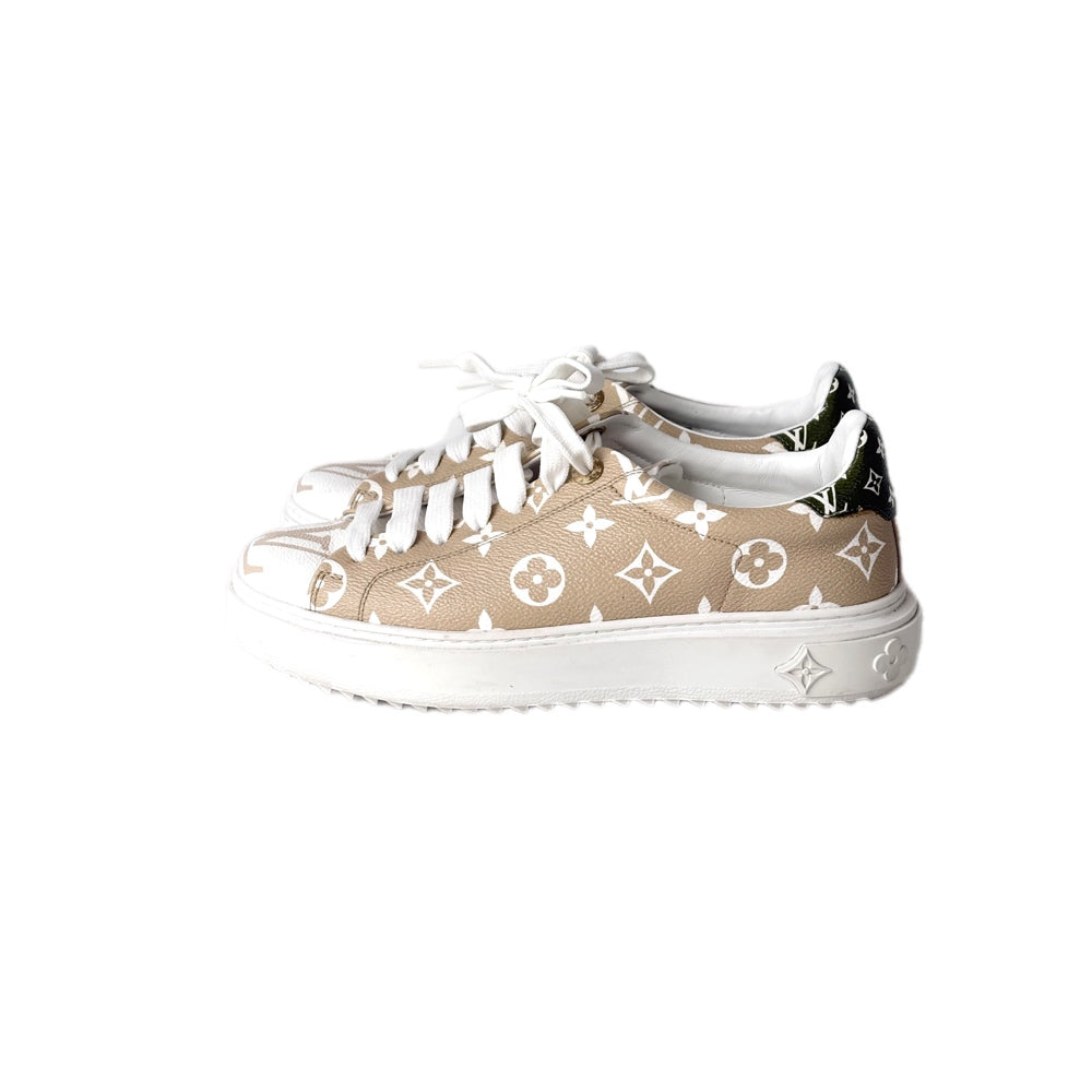 Louis Vuitton  Leather Low Top Sneakers Shoes #37.5