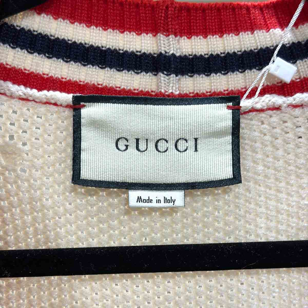 Gucci Knit Cardigan White Wool/Silk Roughly Size 38-40
