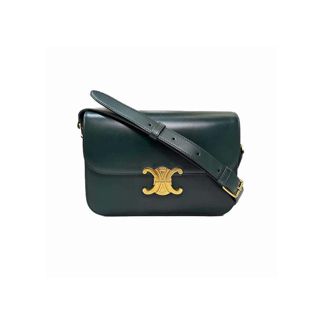 Celine Green Medium Classique Triomphe Bag