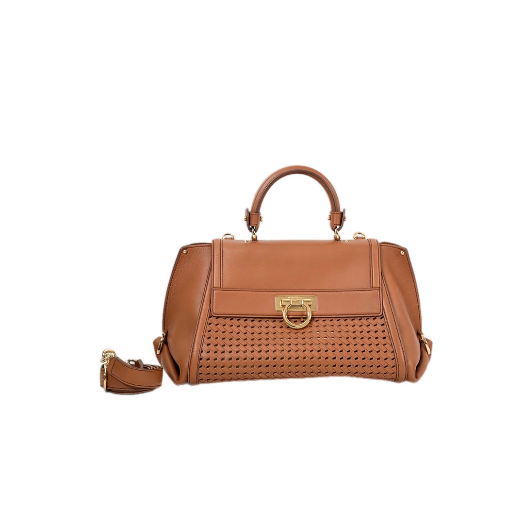Ferragamo Brown Leather Hand Bag