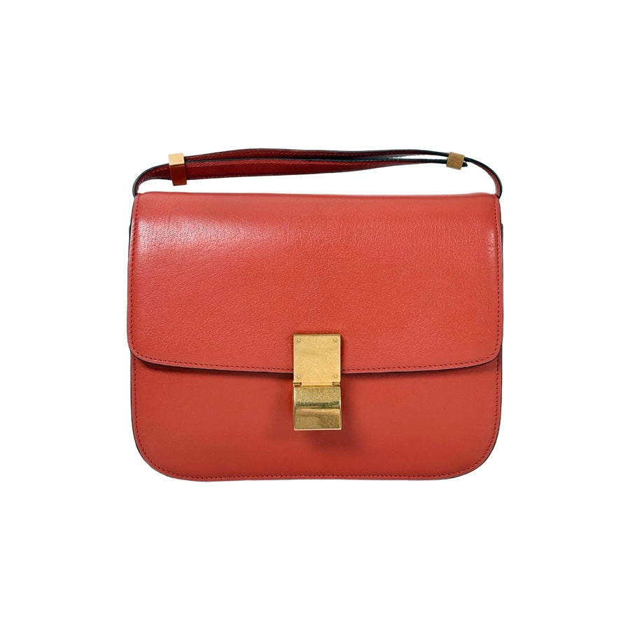 Celine Orange Classic Box Medium Bag