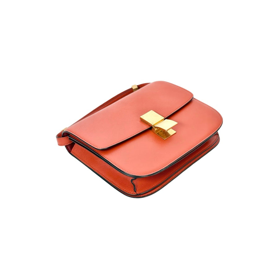 Celine Orange Classic Box Medium Bag