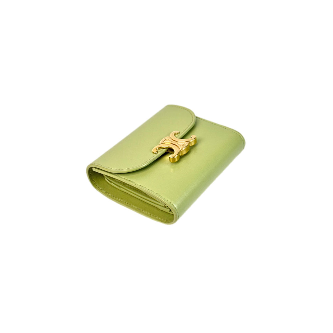 Celine Triomphe Wallet Green