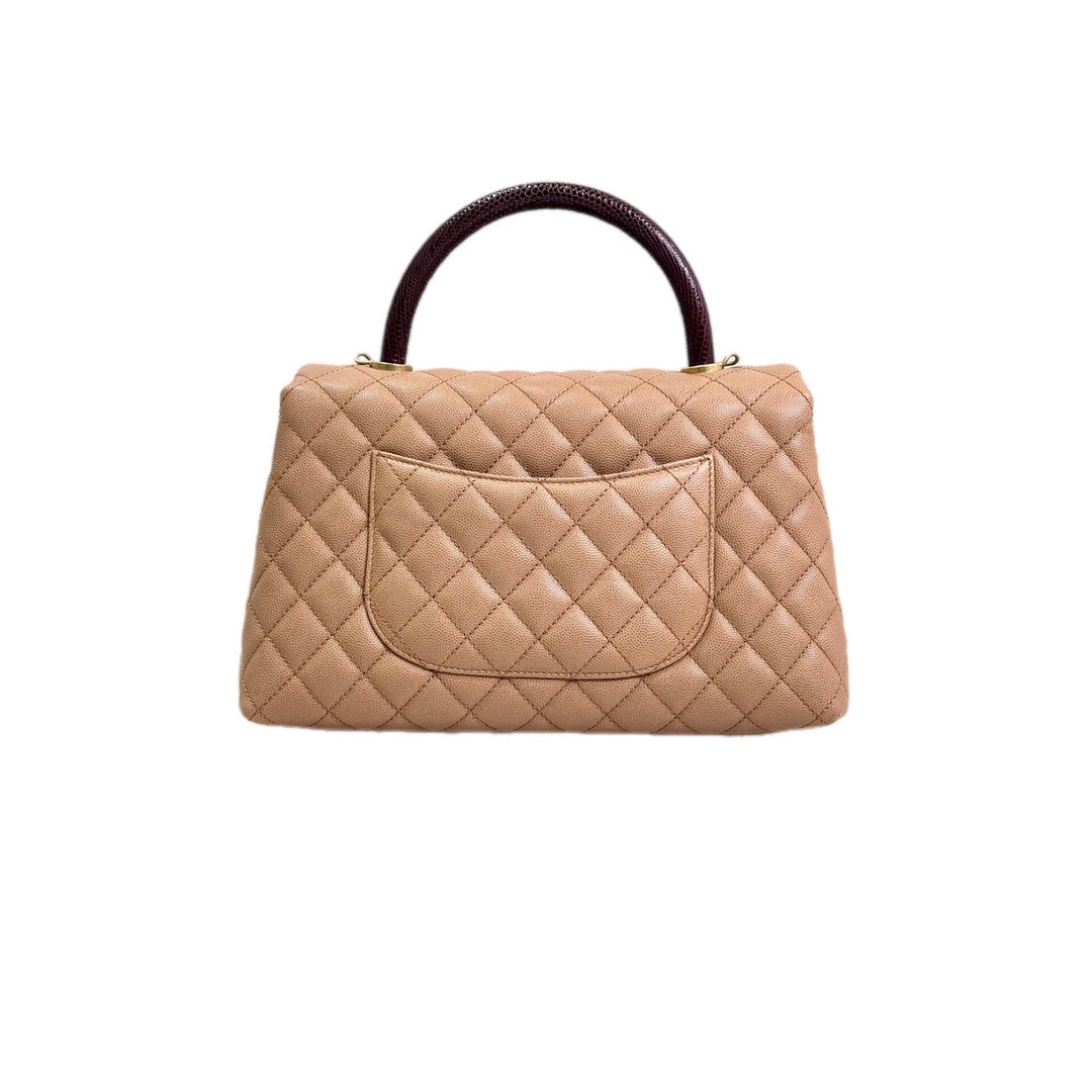 Chanel Coco Handle Medium Brown Lizard Handle