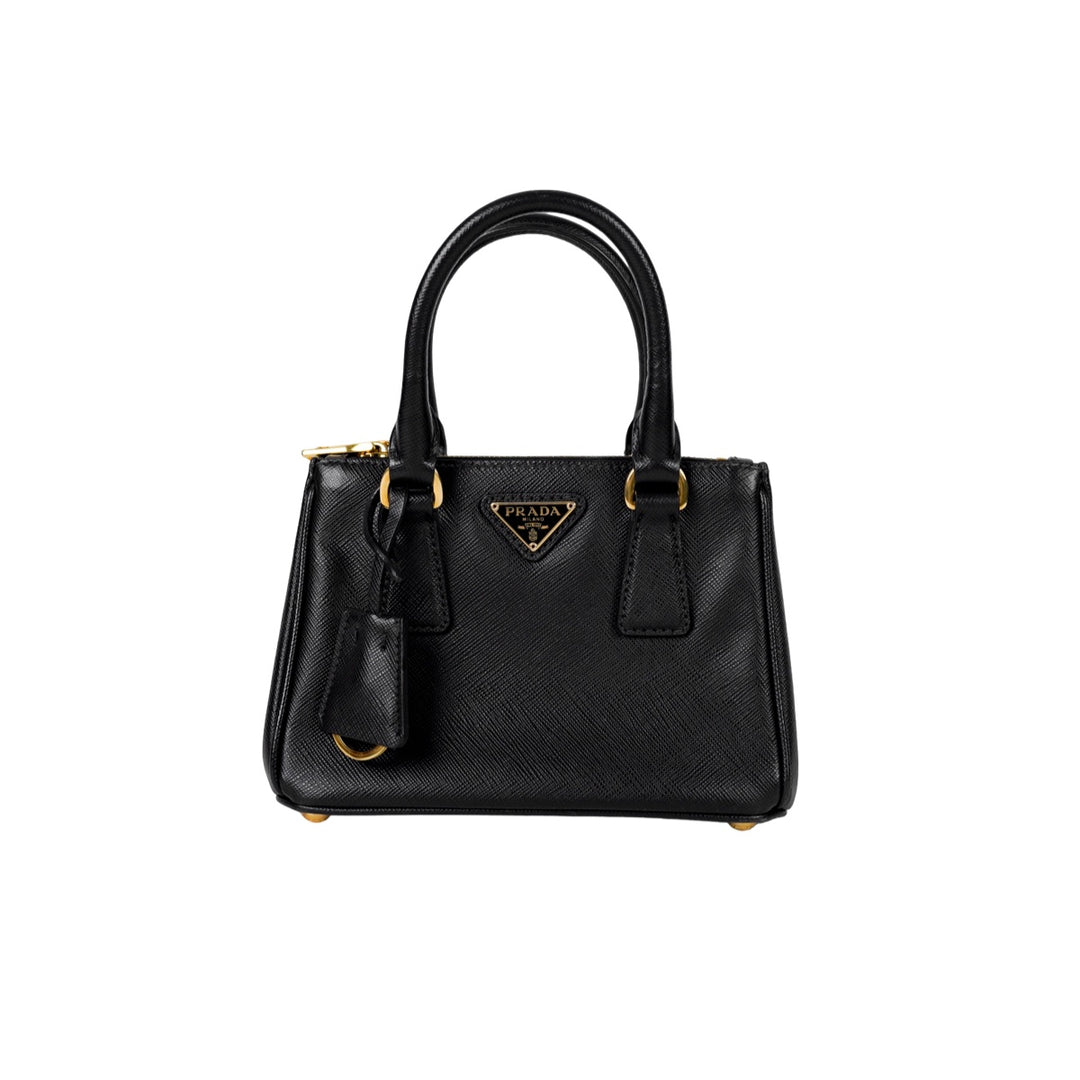Prada Saffiano Galleria Mini Tote Bag Black