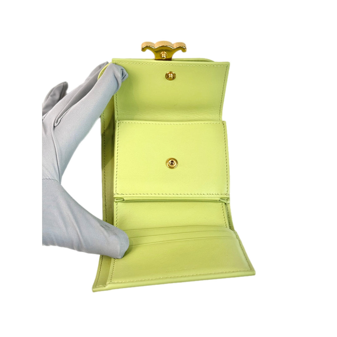 Celine Triomphe Wallet Green