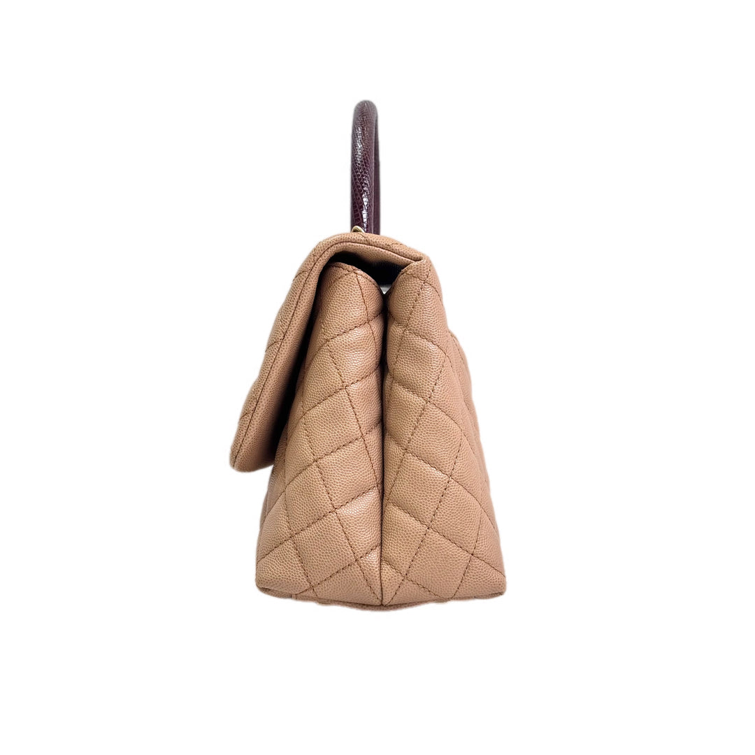 Chanel Coco Handle Medium Brown Lizard Handle
