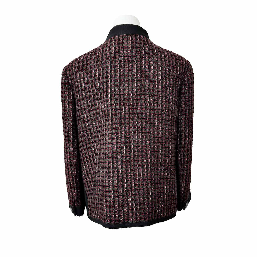 Chanel 15A Red Trim Wool Cotton Tweed Jacket  #42
