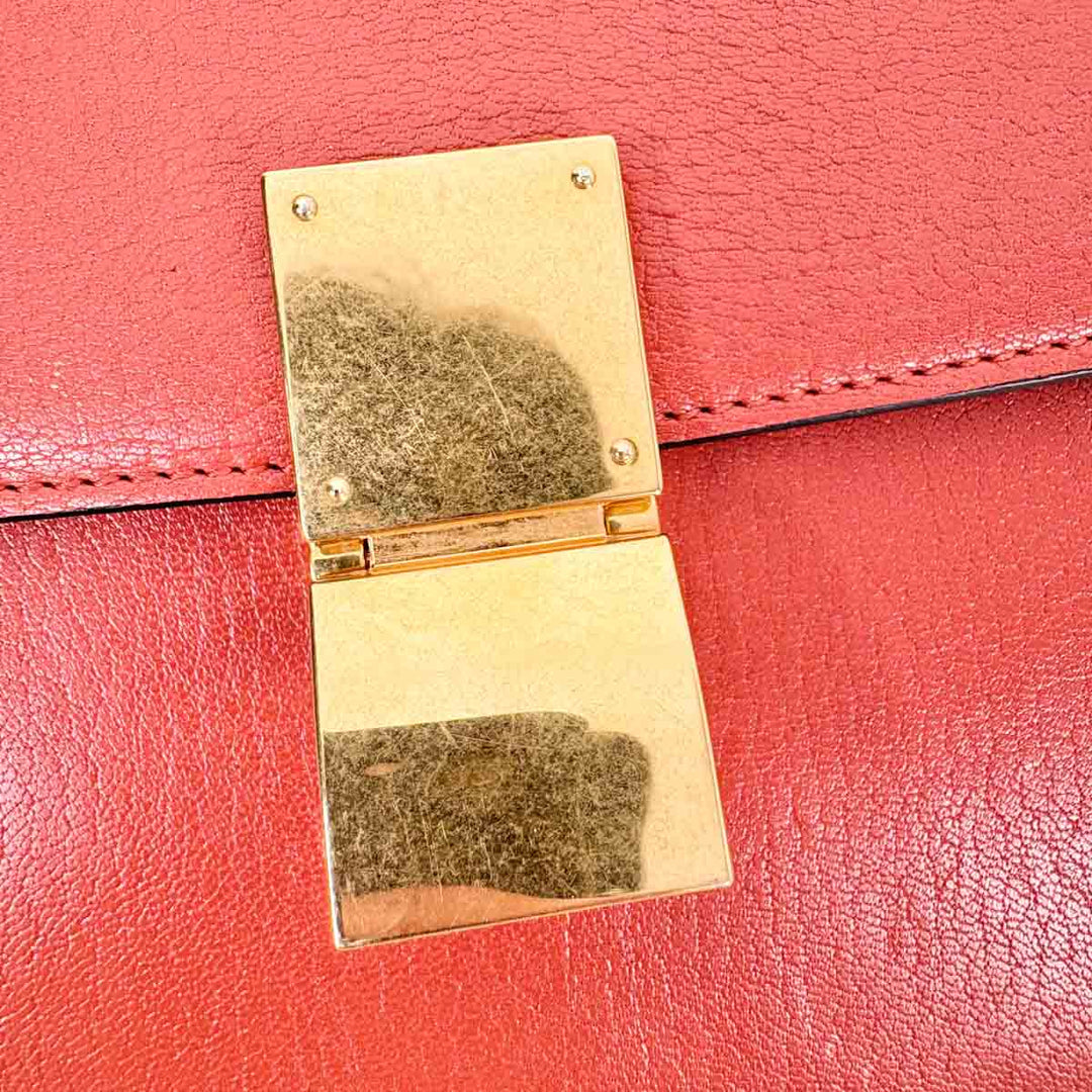 Celine Orange Classic Box Medium Bag